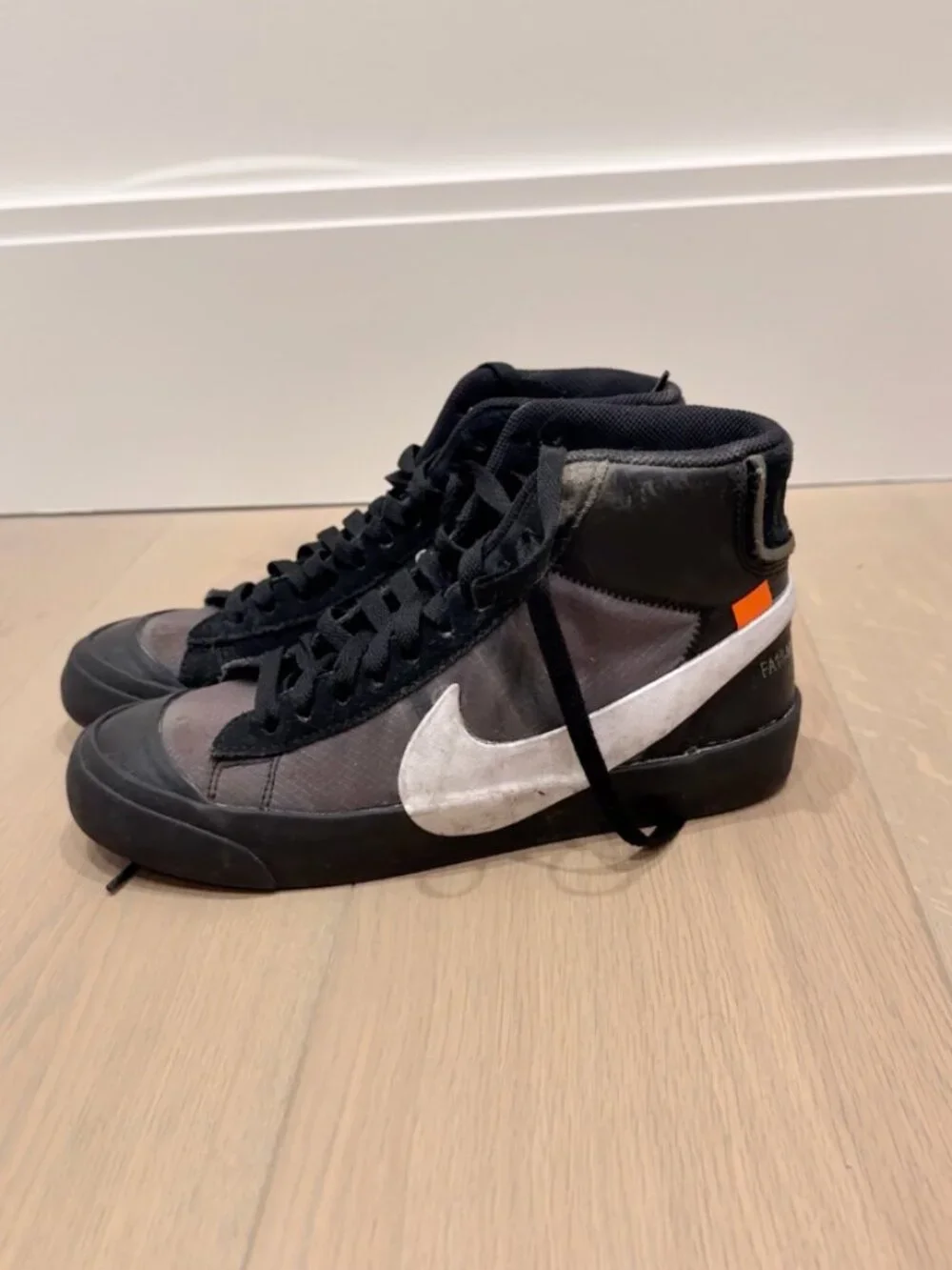 Off-White x Nike Blazer Mid Grim Reaper Sneakers, Black
